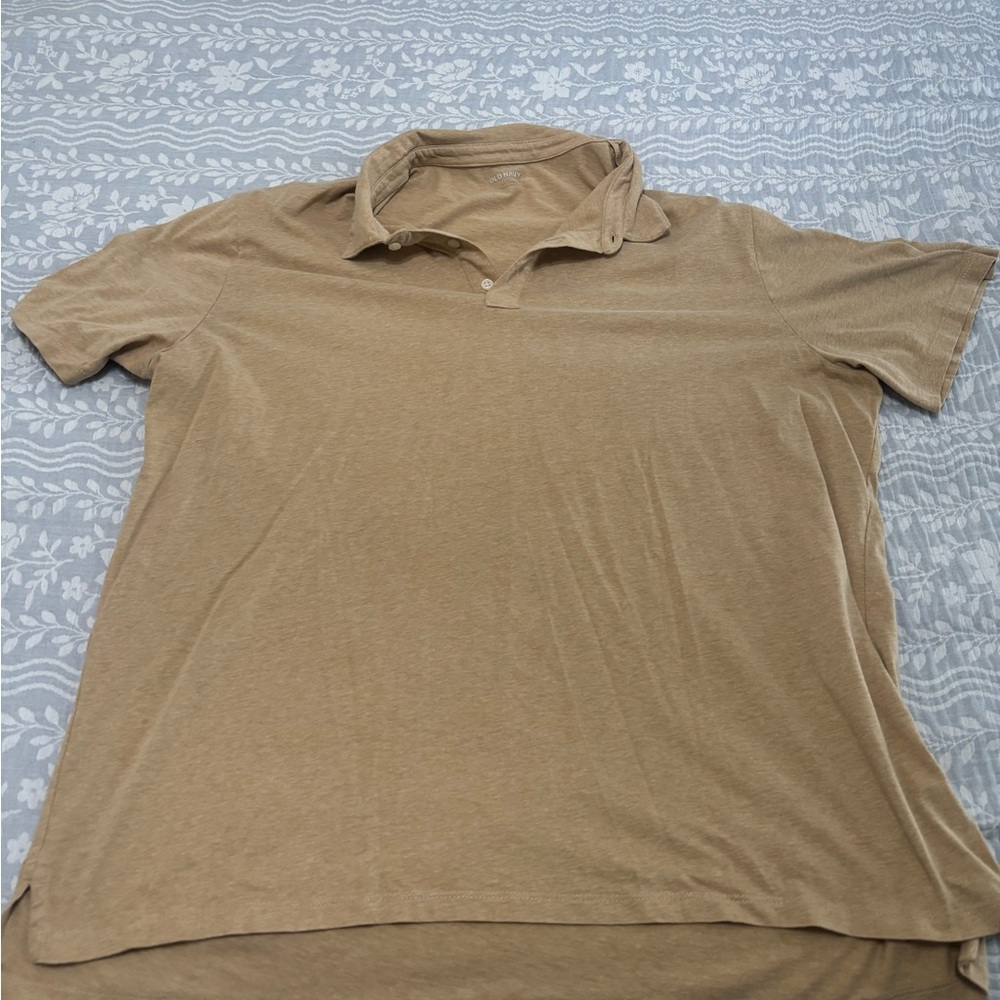 Old Navy Tan Polo Shirt Classic Design